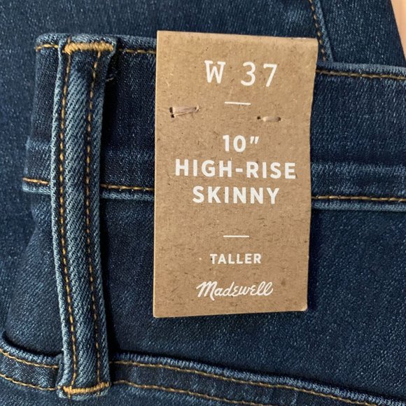 NWT Madewell 10" High Rise Skinny HTF Plus Size 37 Taller Jeans Long Style G7674 - Picture 3 of 13